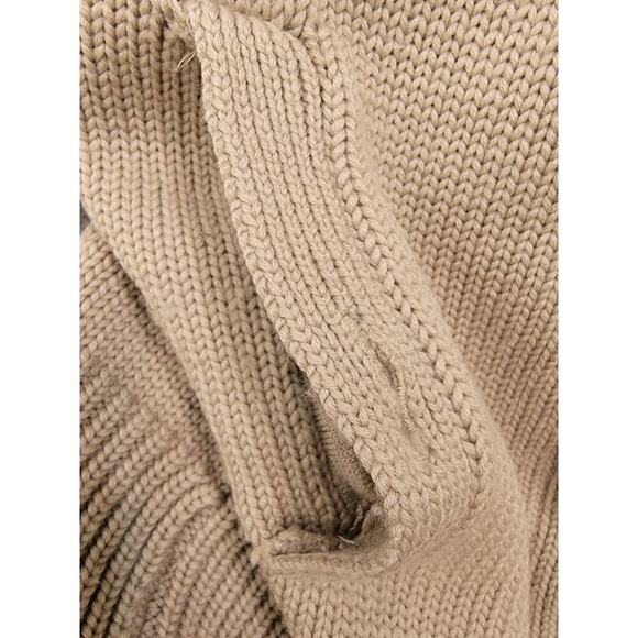 Nicholas K Long Cardigan Sweater S Button/zipper 100% Merino Knit Tan Unique - Picture 8 of 11